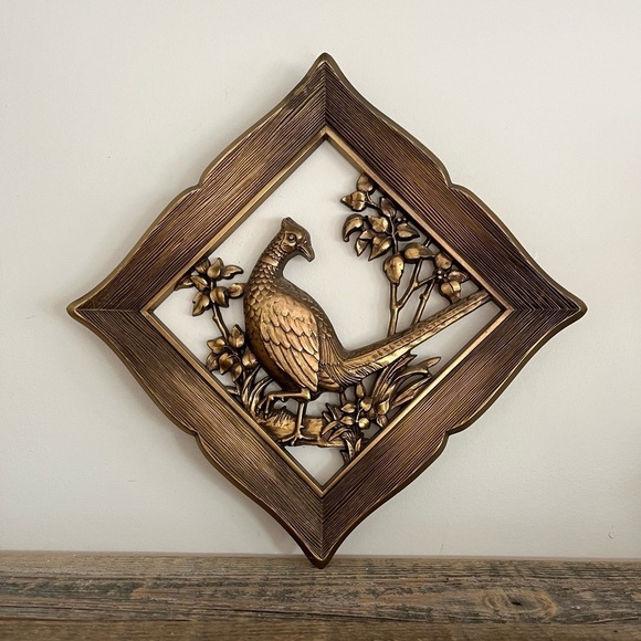 Set of 4 Gold framed pheasant wall art Syrocco - Picture 5 of 9